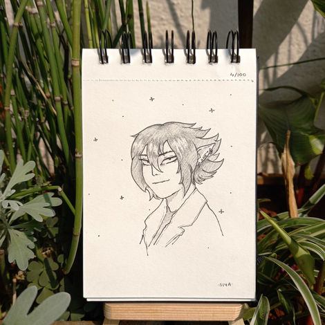 4/100: Tamaki Amajiki | 4.1" x 5.8" | Graphite, micron pen