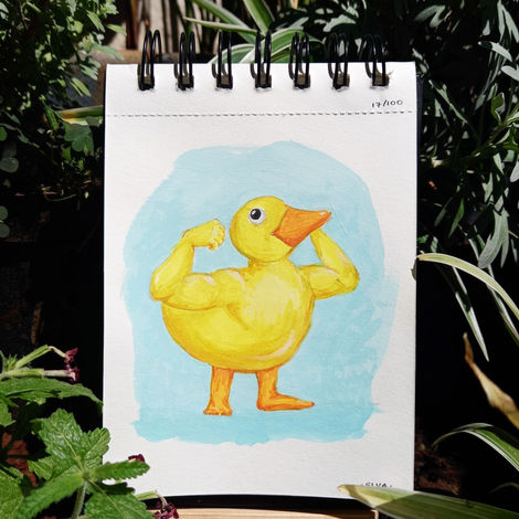 17/100: DONK | 4.1" x 5.8" | Gouache