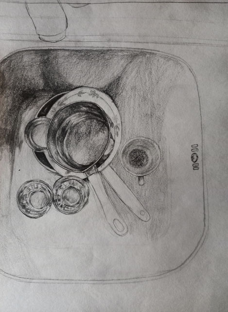 Kitchen Sink | 11.5 " x 8.75" | Graphite on white sketch paper