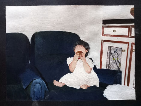 Photo I | 6" x 8" | Gouache on black cardstock