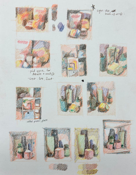 Thumbnails: Colour pencil