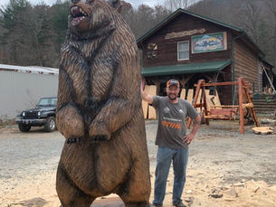 From Storm to Sculpture: Mike Ayers’ Carved Mountain Man Honors WNC’s Strength