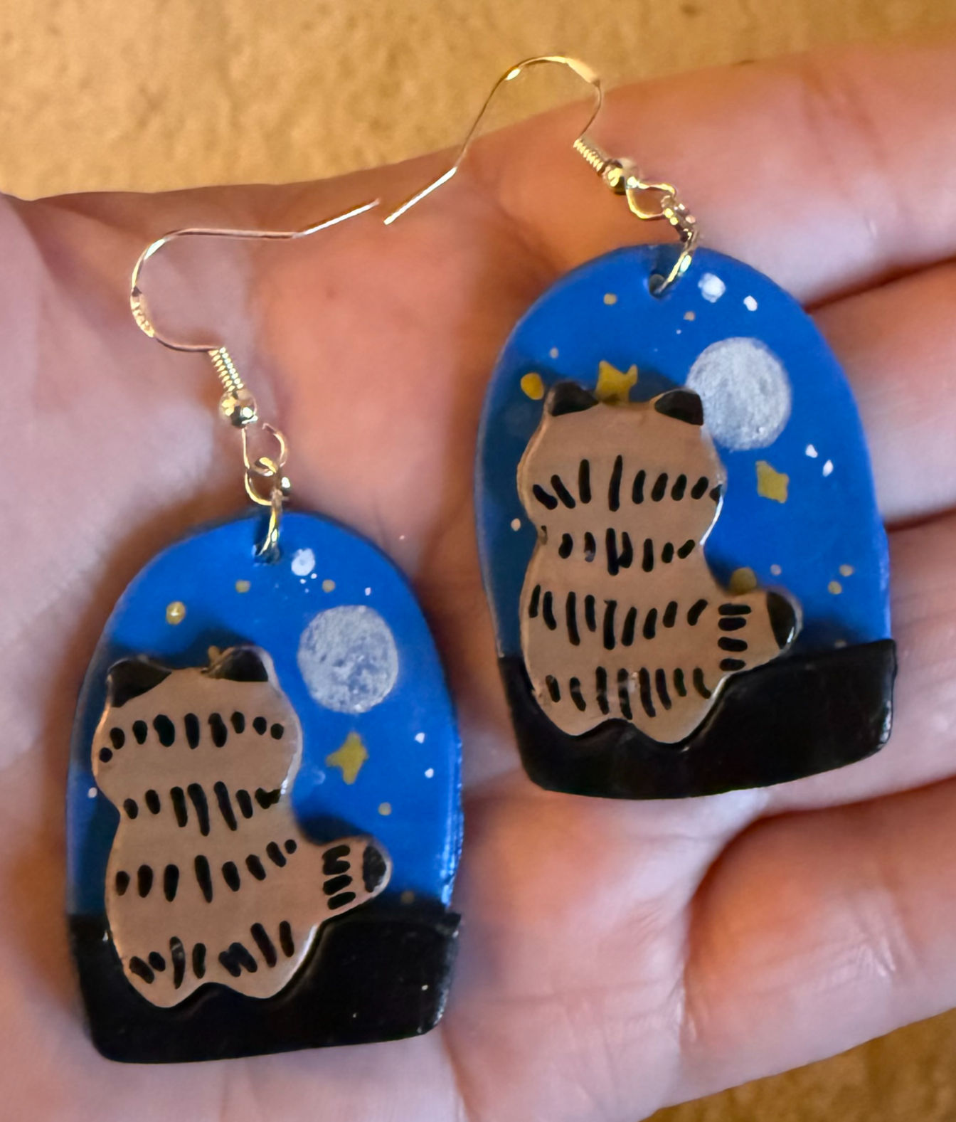 Raccoon Moon Earrings