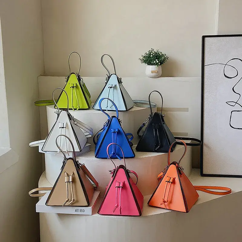 Thumbnail: Women’s Luxury‑Style Leather Triangle Crossbody Shoulder Bag
