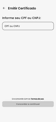 Tela de demonstração do App