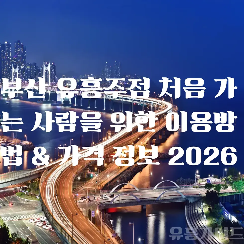 부산 유흥주점 처음 가는 사람을 위한 이용방법 & 가격 정보 2026