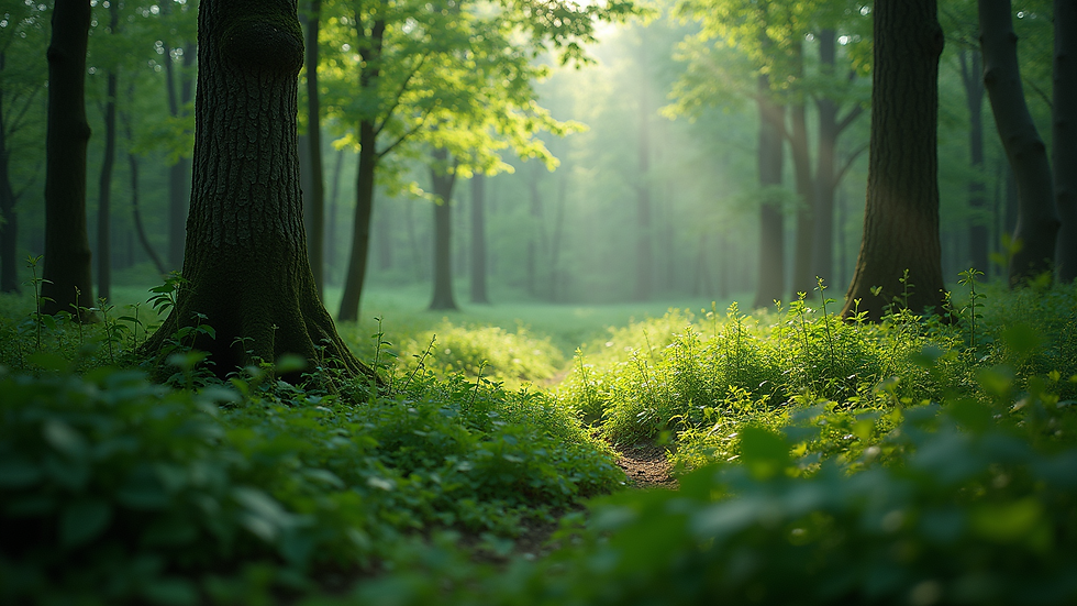 High angle view of a lush green forest landscape