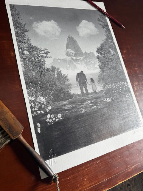 Thumbnail: UNIVERSAL MONSTERS Sideshow print original drawing for FRANKENSTEIN (1932)