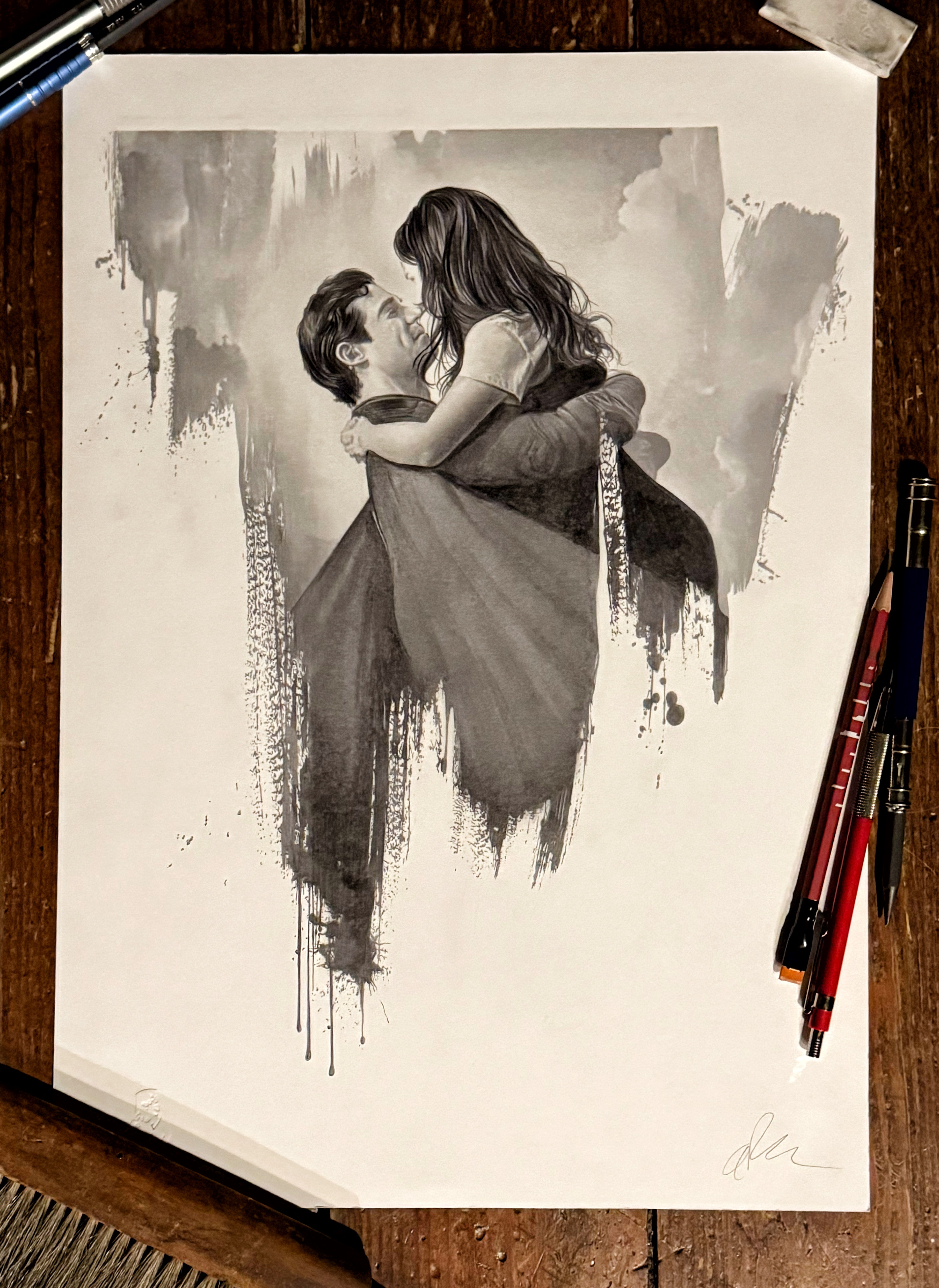 CLARK & LOIS from the DCU’s SUPERMAN original drawing
