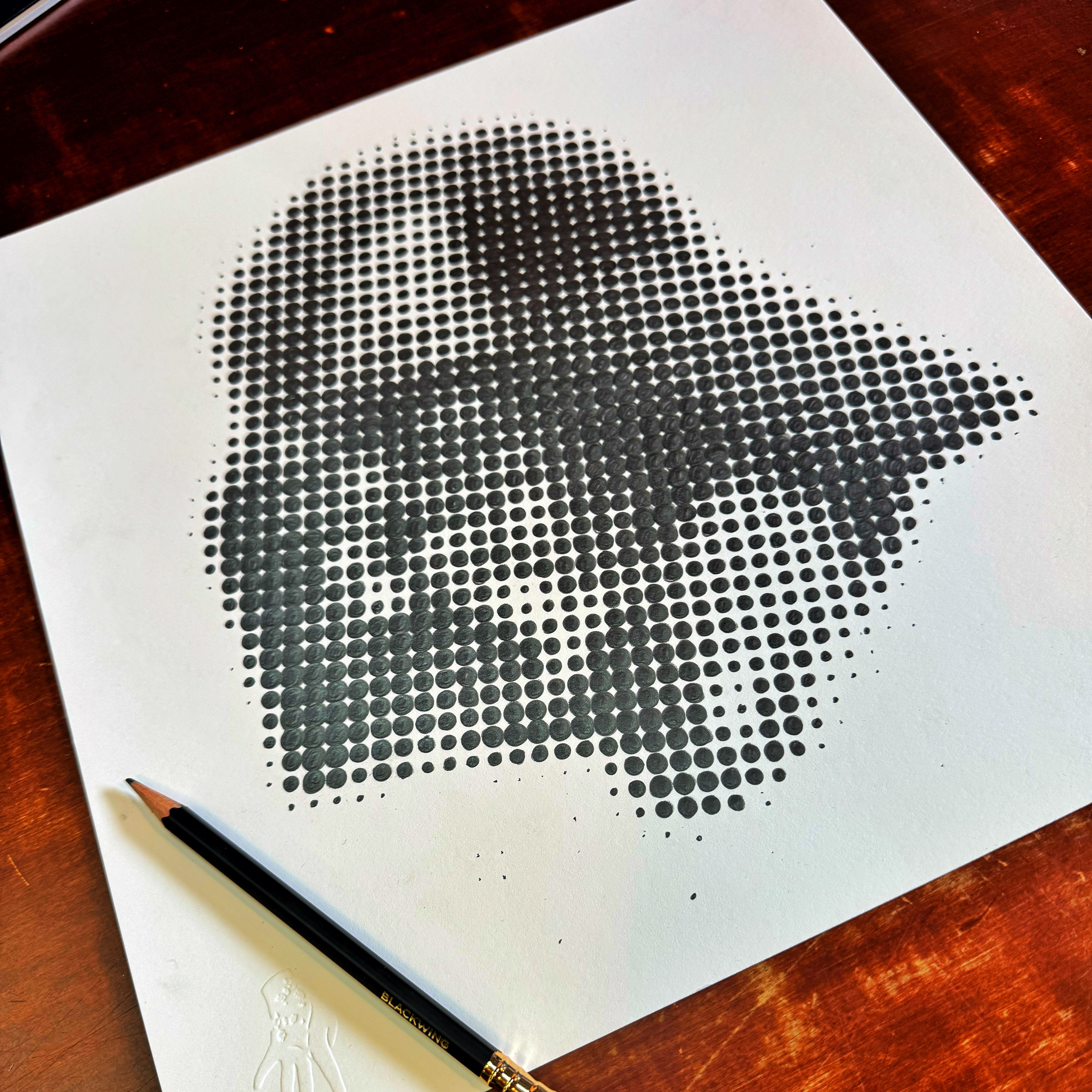Original graphite study for "Darth"  for VILLAIN