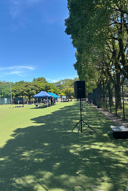 サッカー教室での音響