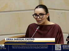 La fomequeña Erika Sabogal realizó entrevista ante el Congreso de la República como aspirante al cargo de Contralora General