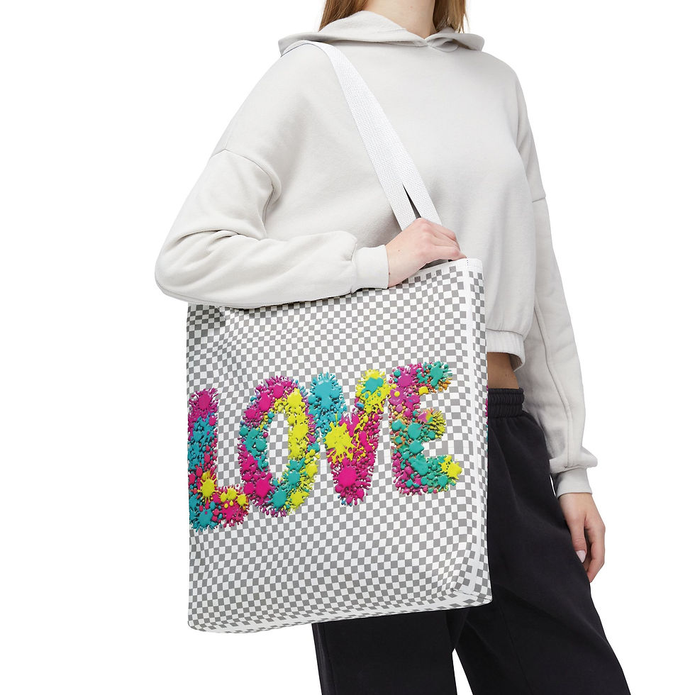 Thumbnail: Show the love Neon Paint splatter Canvas Tote