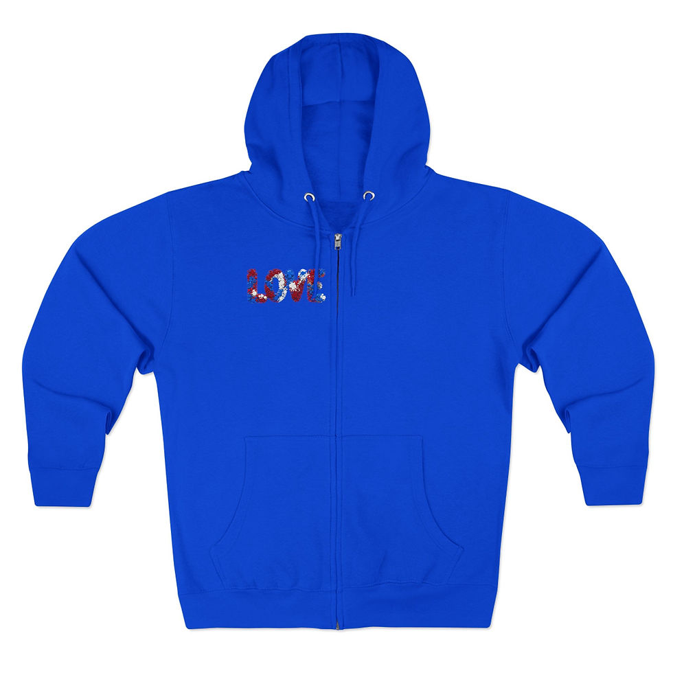 Thumbnail: Love on the Fourth of July Full Zip Hoodie Unisex