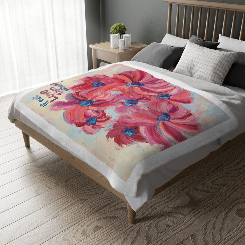 Thumbnail: White If not Love then? Velvet Blanket — Two-Sided Microfiber Throw