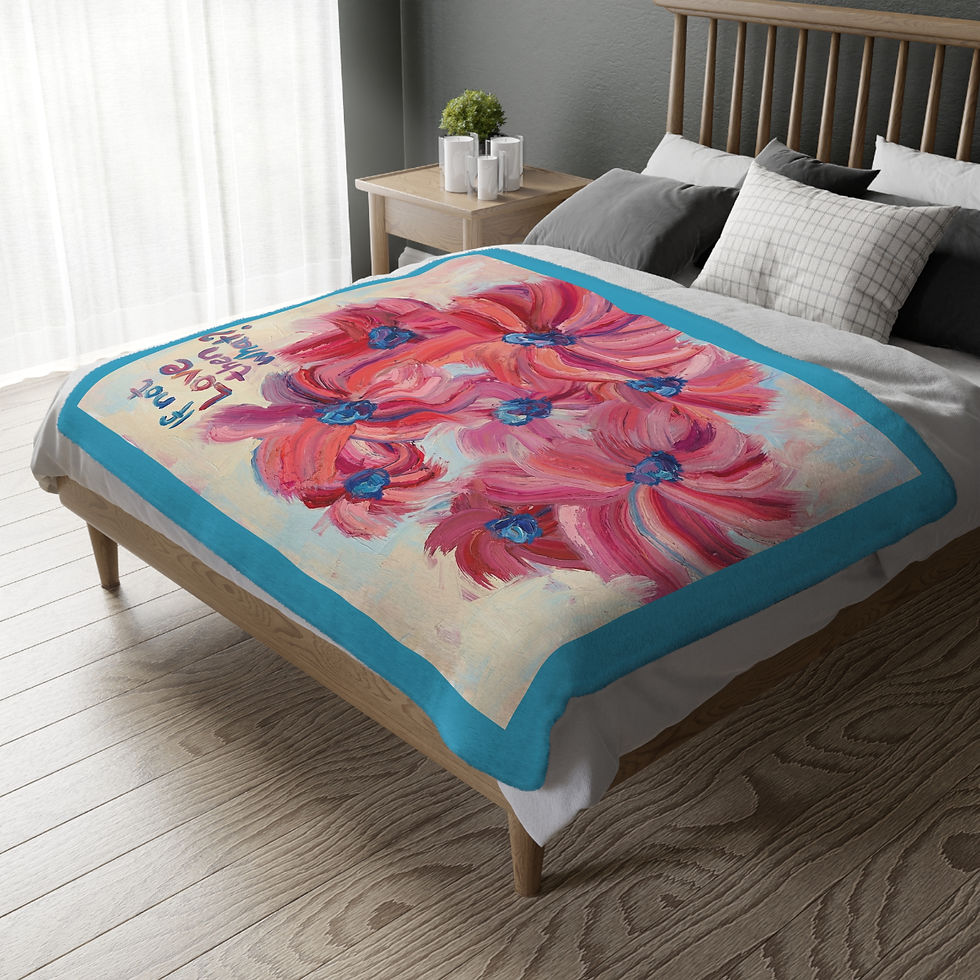 Thumbnail: If not Love then? Turqoise Velvet Blanket — Two-Sided Microfiber Throw