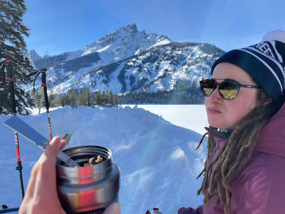 Warm food in a Thermos to keep you healthy and satiated and warm while backcountry traveling New England