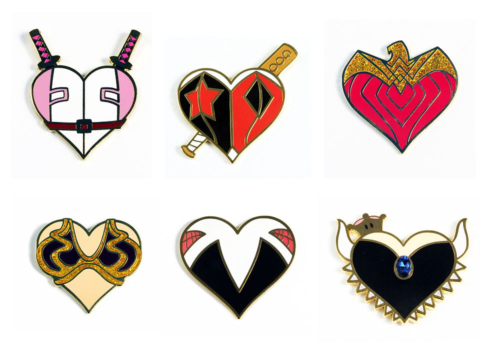 Thumbnail: Gwen Pool Breast Friends Enamel Pins ~ Superhero Bust Brooch