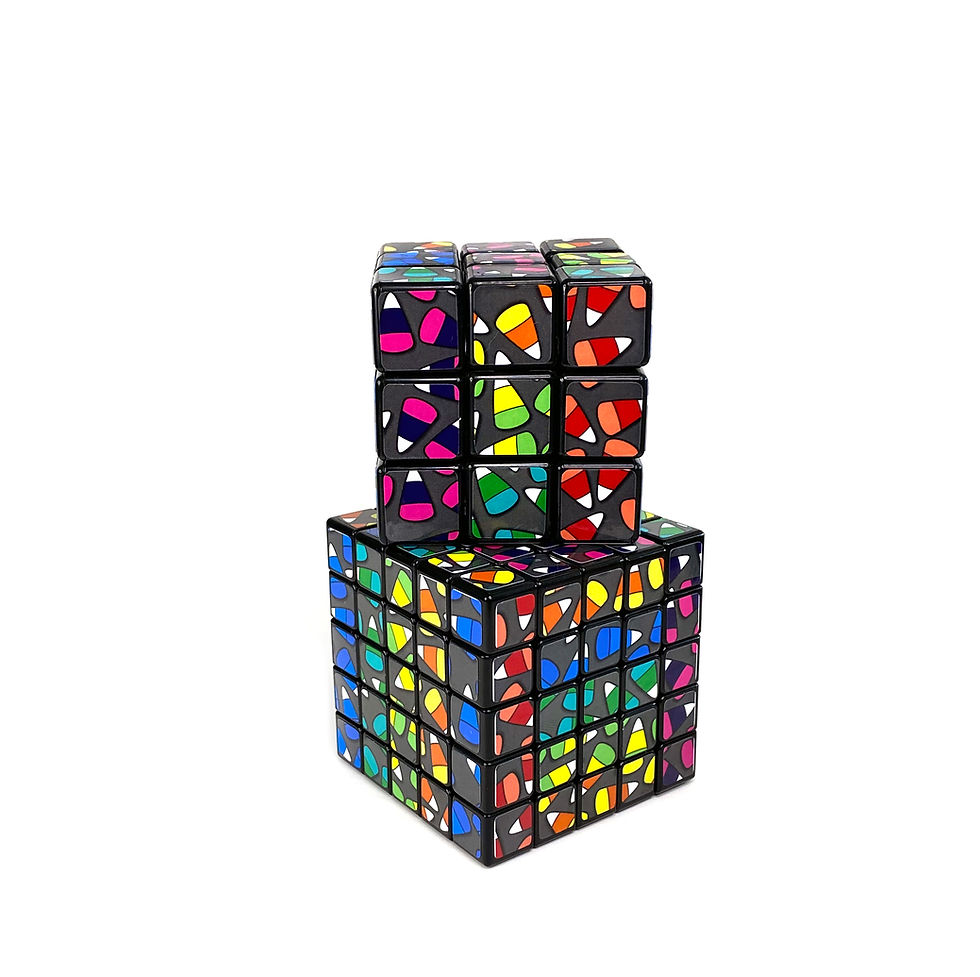 Thumbnail: Candy Corn Holographic 5x5 Puzzle Cube ~  Spooky Rainbow Holo Working Puzzle