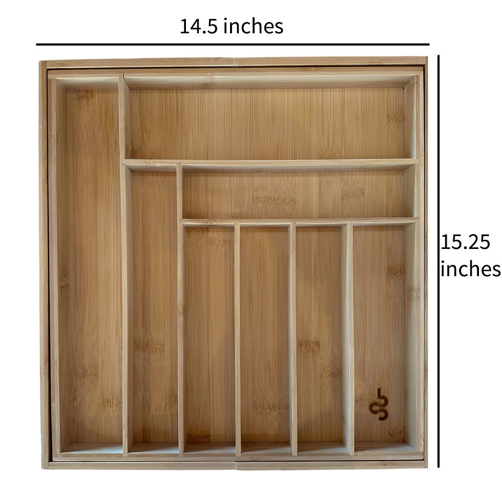 Thumbnail: CBC Home- Large Premium Bamboo Silverware Organizer- 14''-26'' Expandable