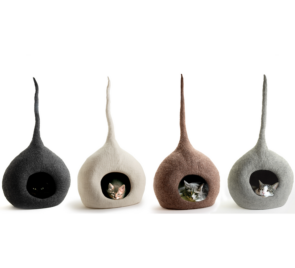 Thumbnail: CBC Pets- Unique Cat Cave Bed Large- 100% Wool, Handmade
