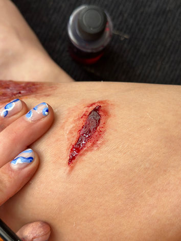 Faux cut makeup by makeup artist Sinead Dudley