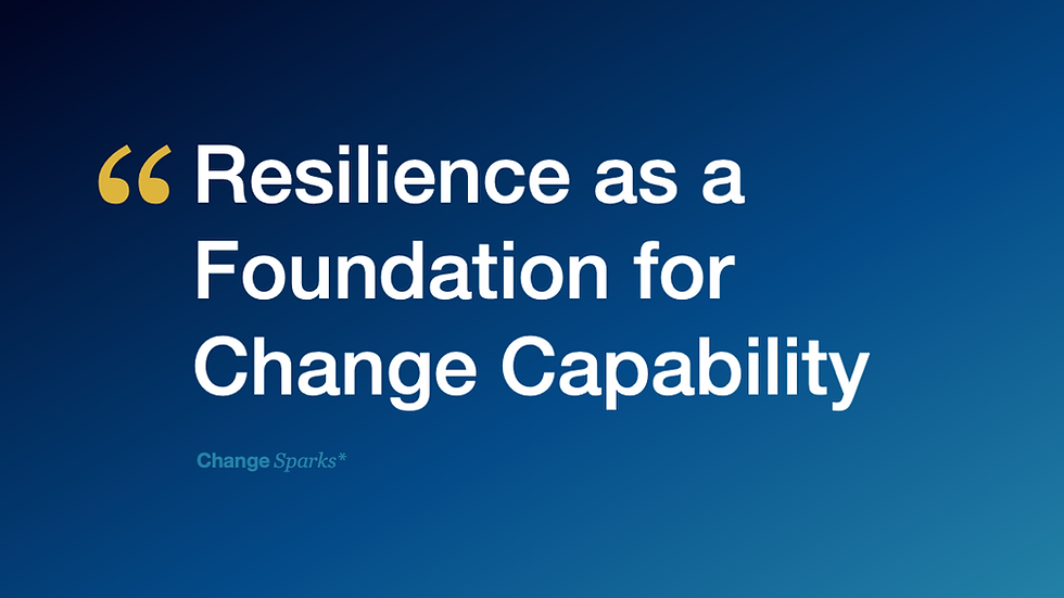 Resilience as the foundation for change capability 