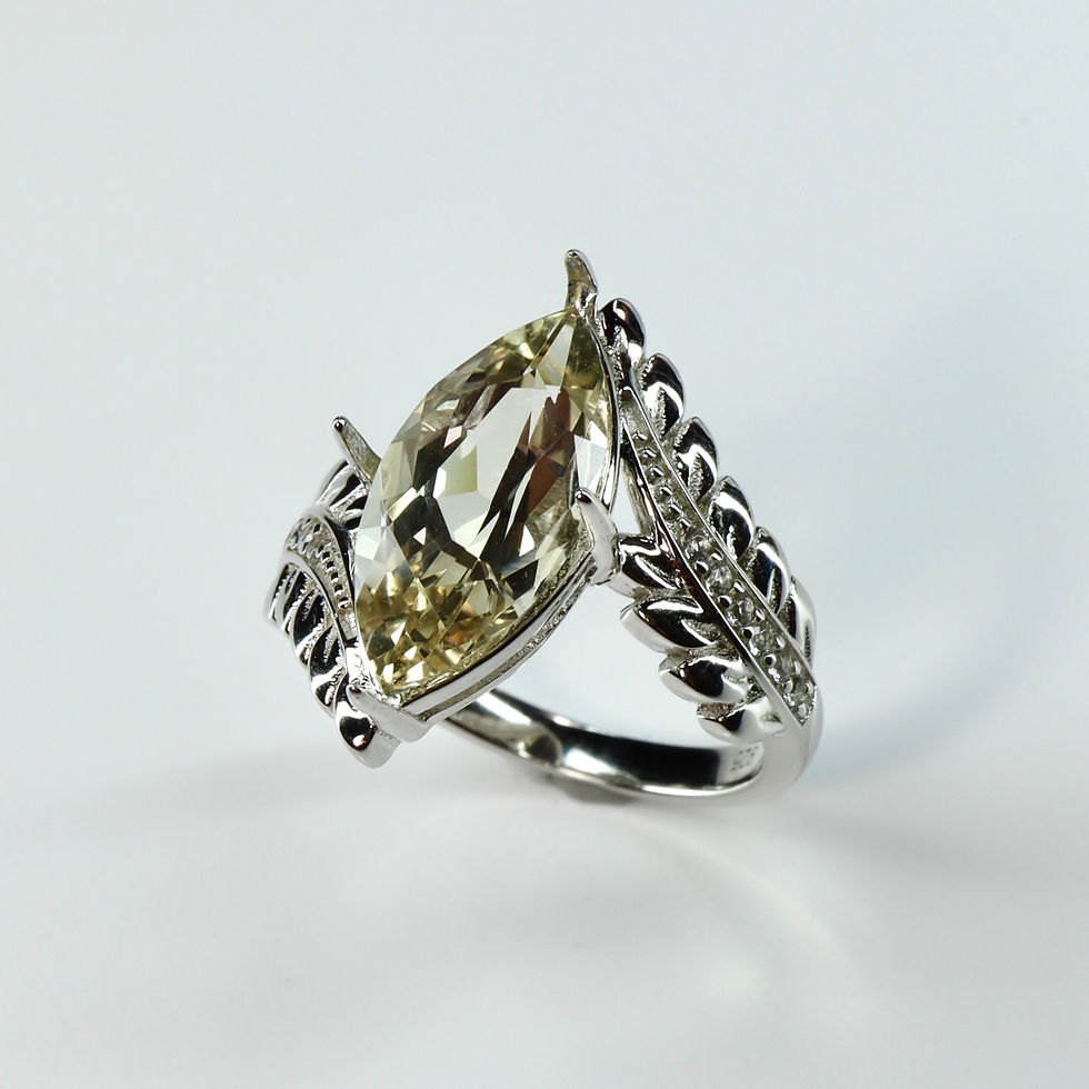 Thumbnail: 2.95ct Natural Yellow Heliodor Beryl 925 Silver / Gold/ Platinum ring