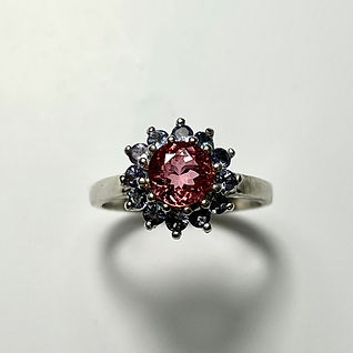 1.1ct Natural pink Tourmaline 925 Silver / Gold ring