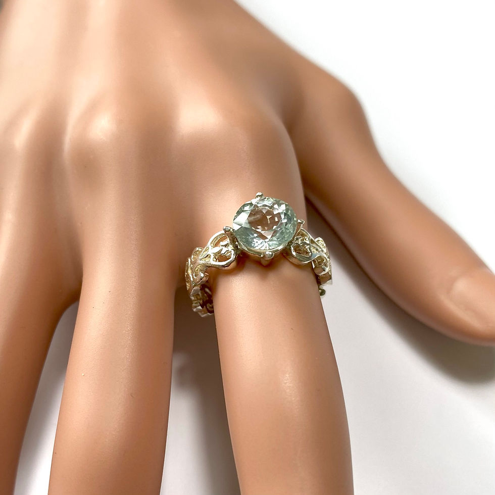 縮圖：2.1ts Natural light blue aquamarine Silver/ Gold /Platinum ring