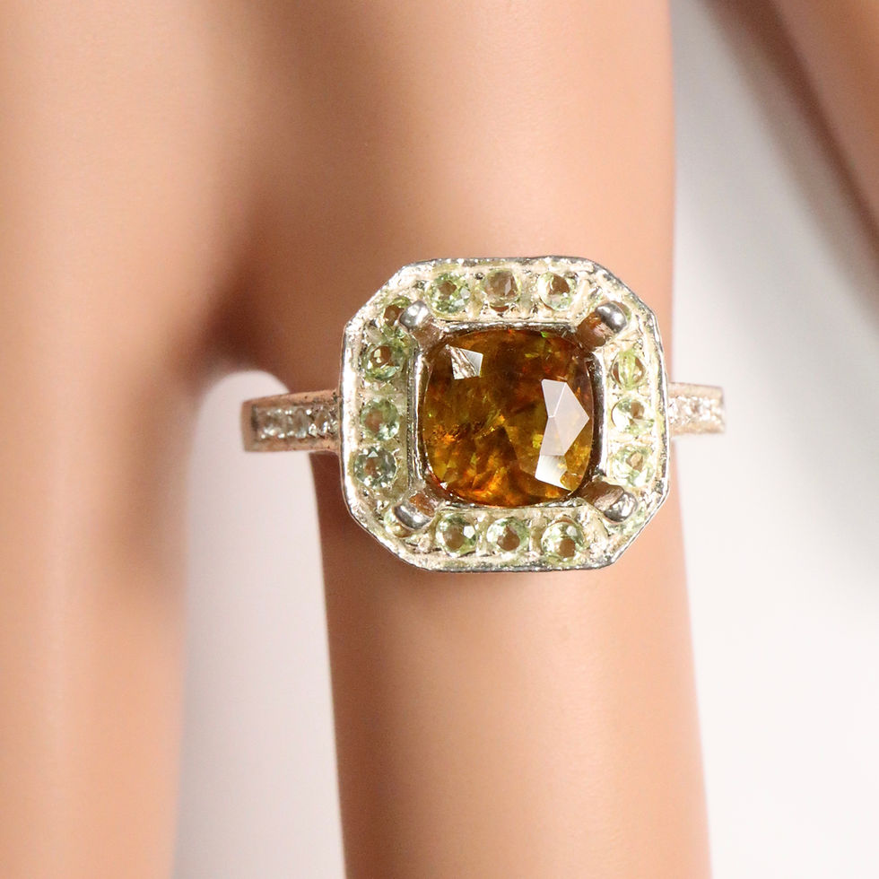 Thumbnail: 1.15ct Natural Titanite Sphene colour change 925 Silver / Gold/ Platinum ring