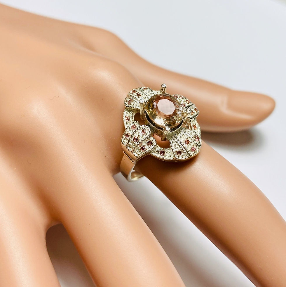 Miniature : 1.9cts Natural Bi-colour tourmaline 925 Silver / Gold/ Platinum ring
