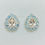 Miniatura: Natural Pink Morganite Silver /Gold / Platinum earrings studs halo cluster