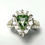 Miniature : 1.3ct Natural Peridot with Ludwigite 925 Silver / Gold/ Platinum ring