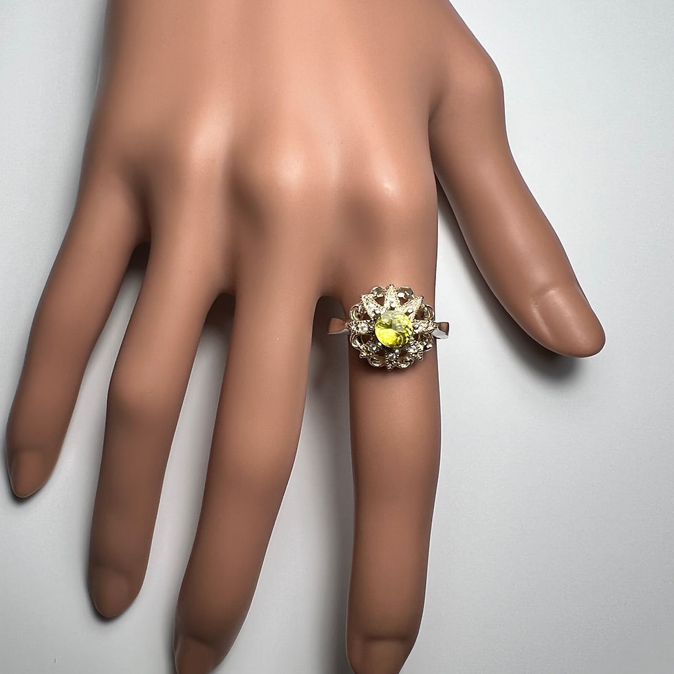 縮圖：0.7ct Natural Titanite Sphene 925 Silver / Gold/ Platinum ring