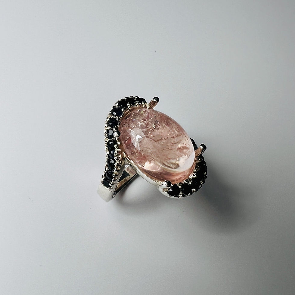 縮圖：7.8ct Natural Pink Morganite Beryl 925 Silver / Gold/ Platinum ring