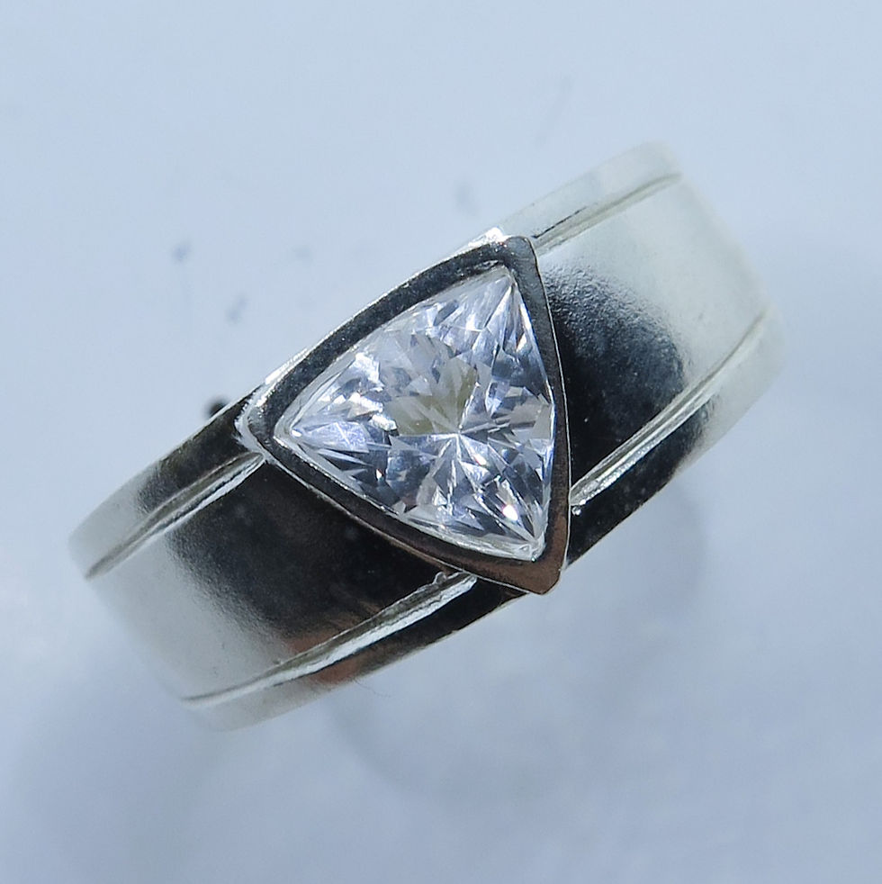 Natural Danburite 925 Silver / Gold/ Platinum engagement unisex ring