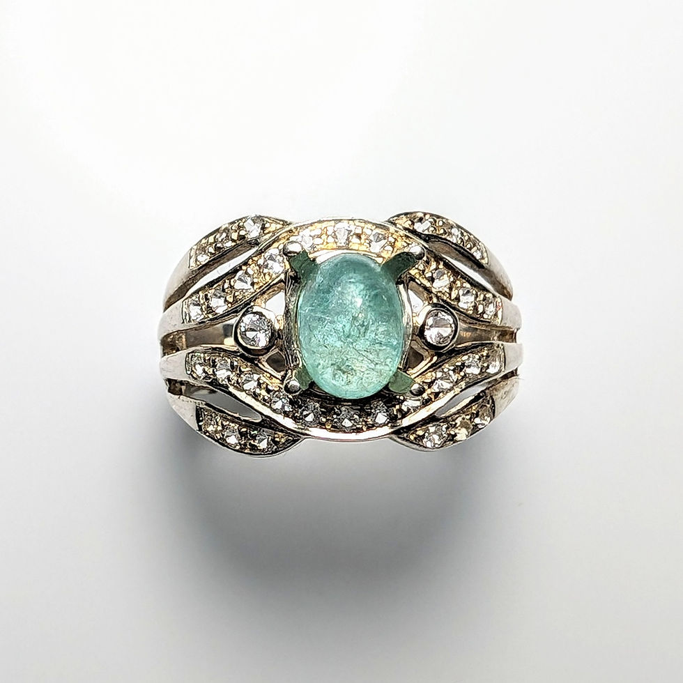1.2cts Natural Paraiba tourmaline and diamonds 925 Silver / Gold/ Platinum ring