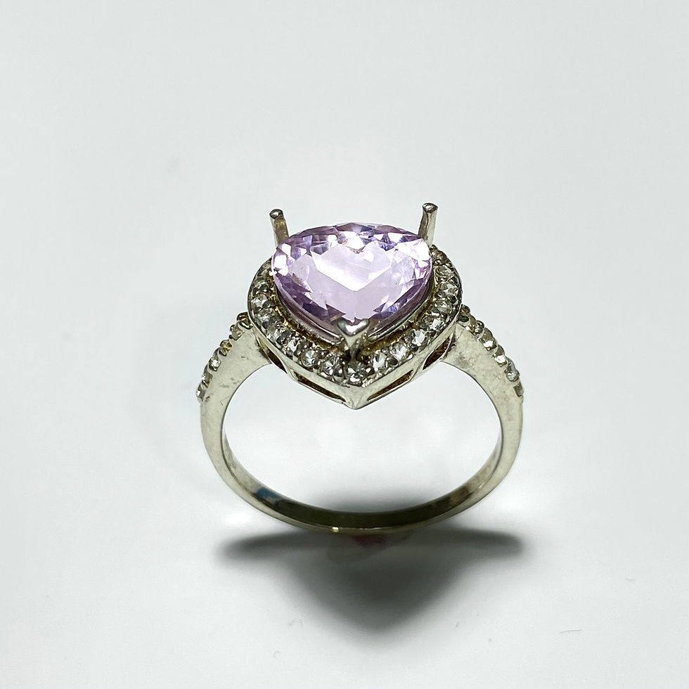 縮圖：3.2ct Natural Pink Kunzite 925 Silver / Gold/ Platinum heart ring