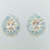 Miniatura: Natural Pink Morganite Silver /Gold / Platinum earrings studs halo cluster