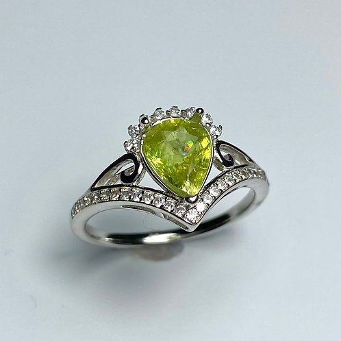 1.5ct Natural Titanite Sphene 925 Silver / Gold/ Platinum ring