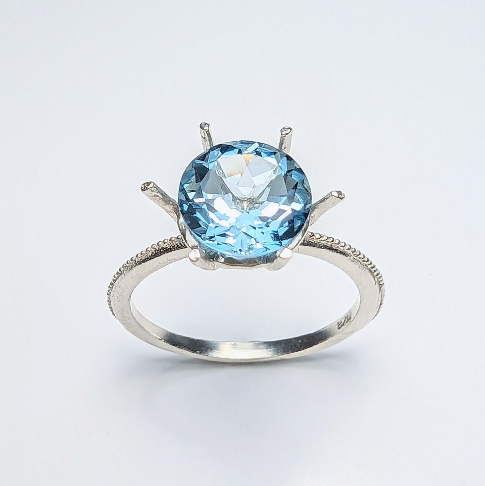 Miniatura: 3ct Natural London blue Topaz 925 Silver / Gold / Platinum ring