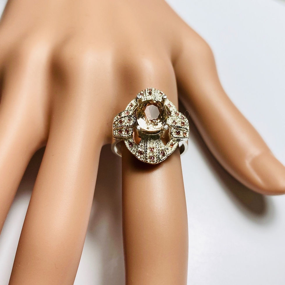 縮圖：1.9cts Natural Bi-colour tourmaline 925 Silver / Gold/ Platinum ring