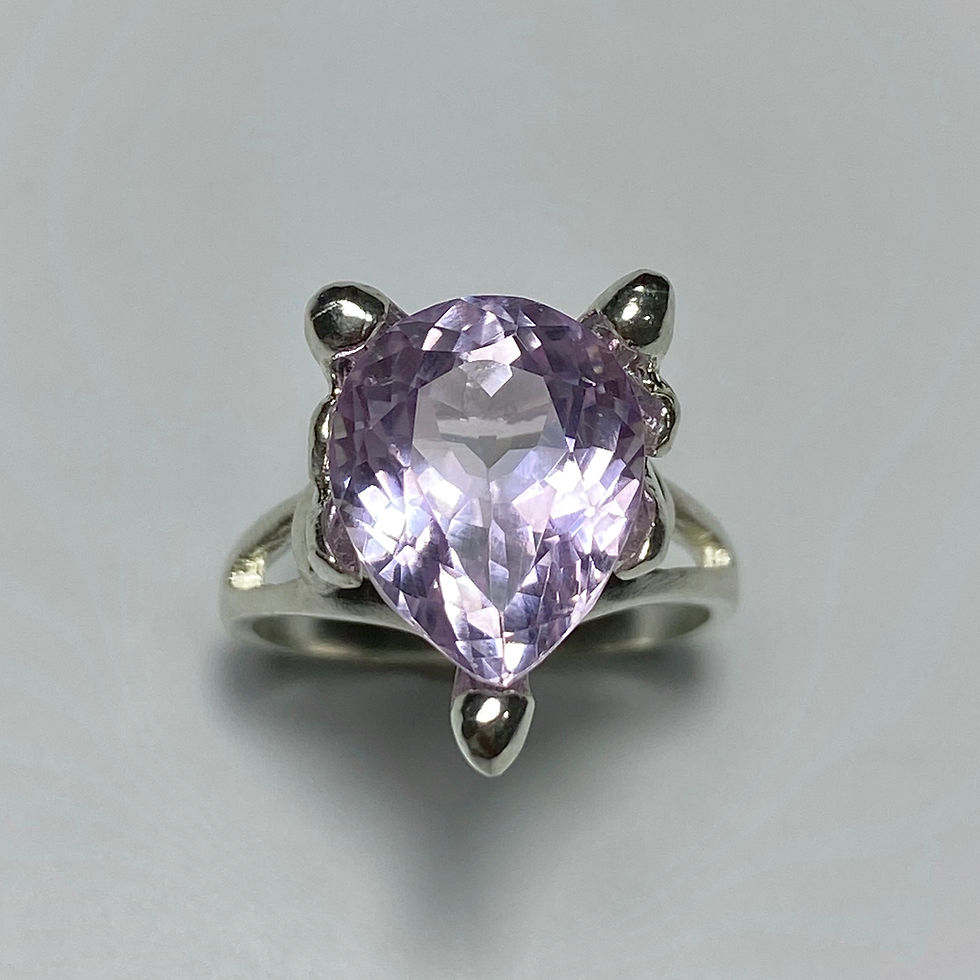 Thumbnail: 7.85ct Natural Pink Kunzite 925 Silver / Gold/ Platinum ring