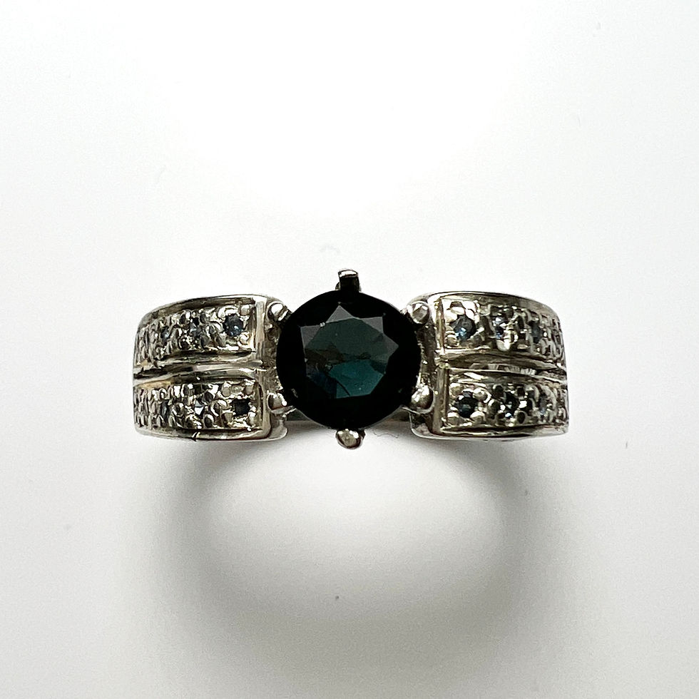 Thumbnail: 1ct Natural Midnight purple Blue Spinel 925 Silver / Gold ring