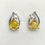 縮圖：1.35ct Natural Yellow Sapphire Silver /Gold pear stud earrings