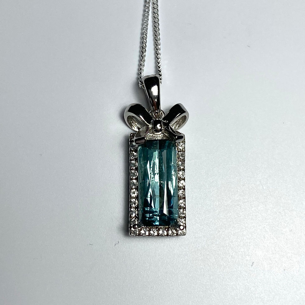 Thumbnail: 2.05ct Natural Indicolite tourmaline Silver / Gold / Platinum pendant o