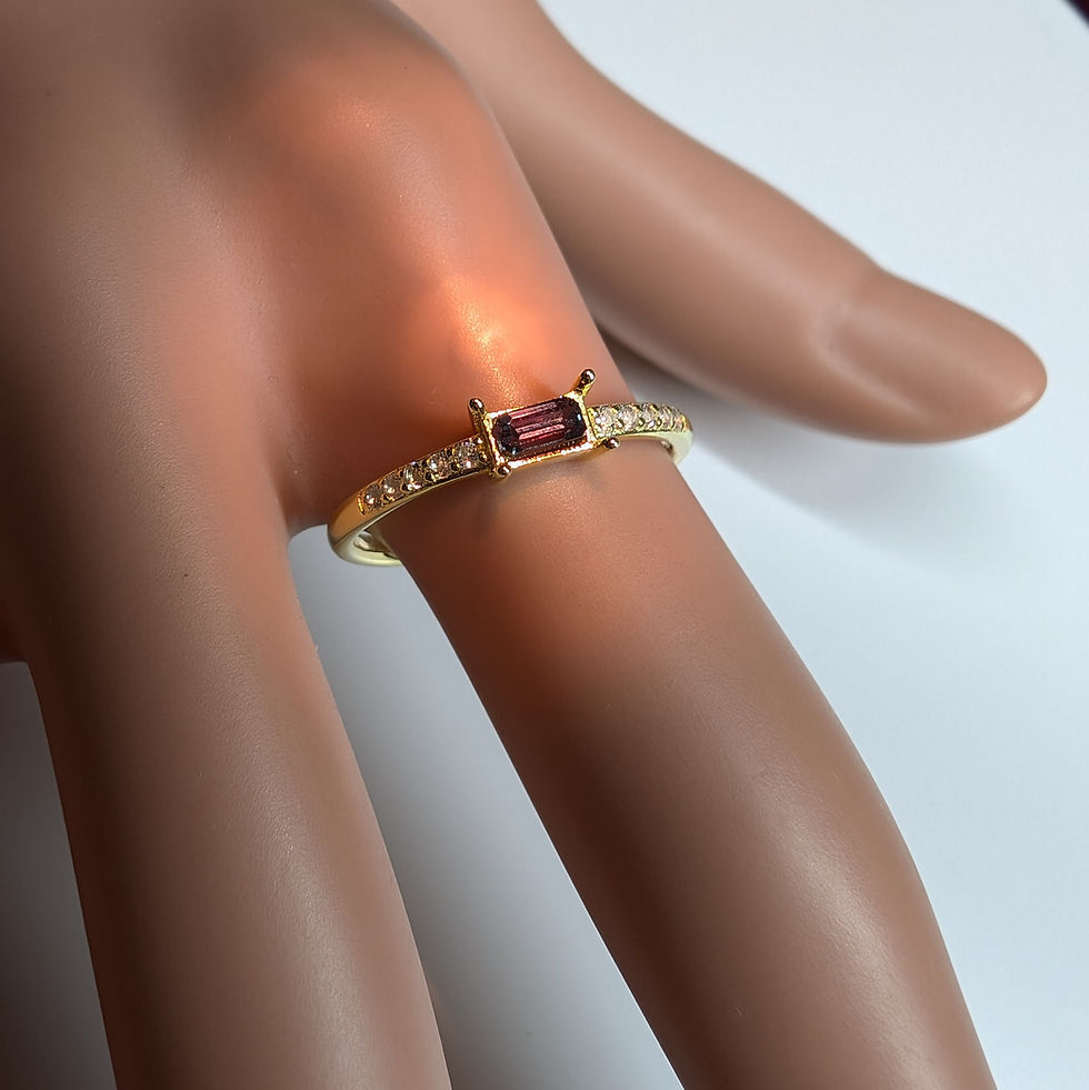 縮圖：0.2cts Natural Colour change Bekily Garnet 925 Silver / Gold ring