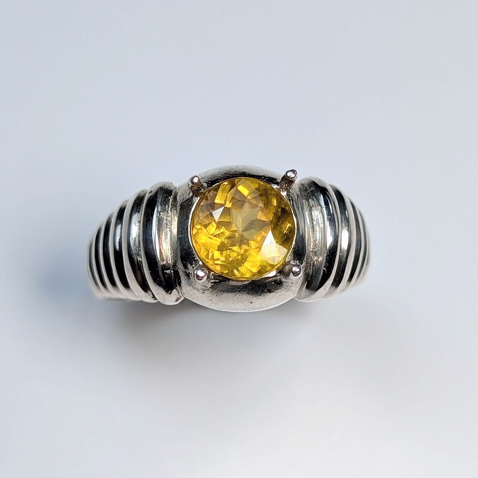 Miniatura: 1.3ct Natural Titanite Sphene 925 Silver / Gold/ Platinum ring