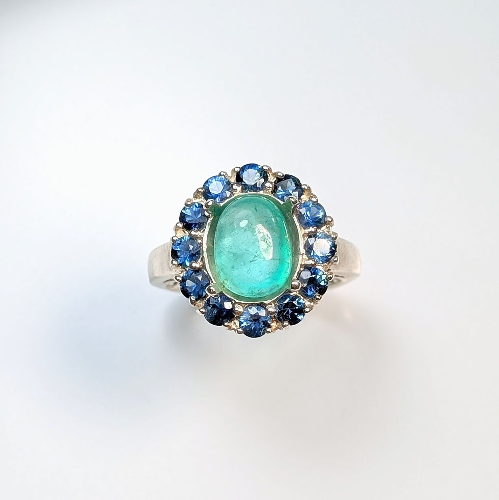 Miniatura: 4.18ct Natural Colombian Emerald 925 Silver / Gold/ Platinum ring